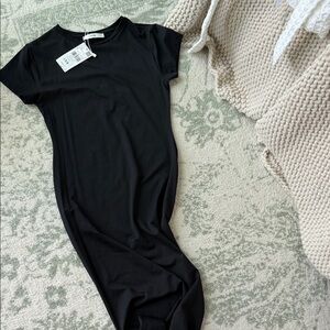 Mango Classic Black Midi Dress